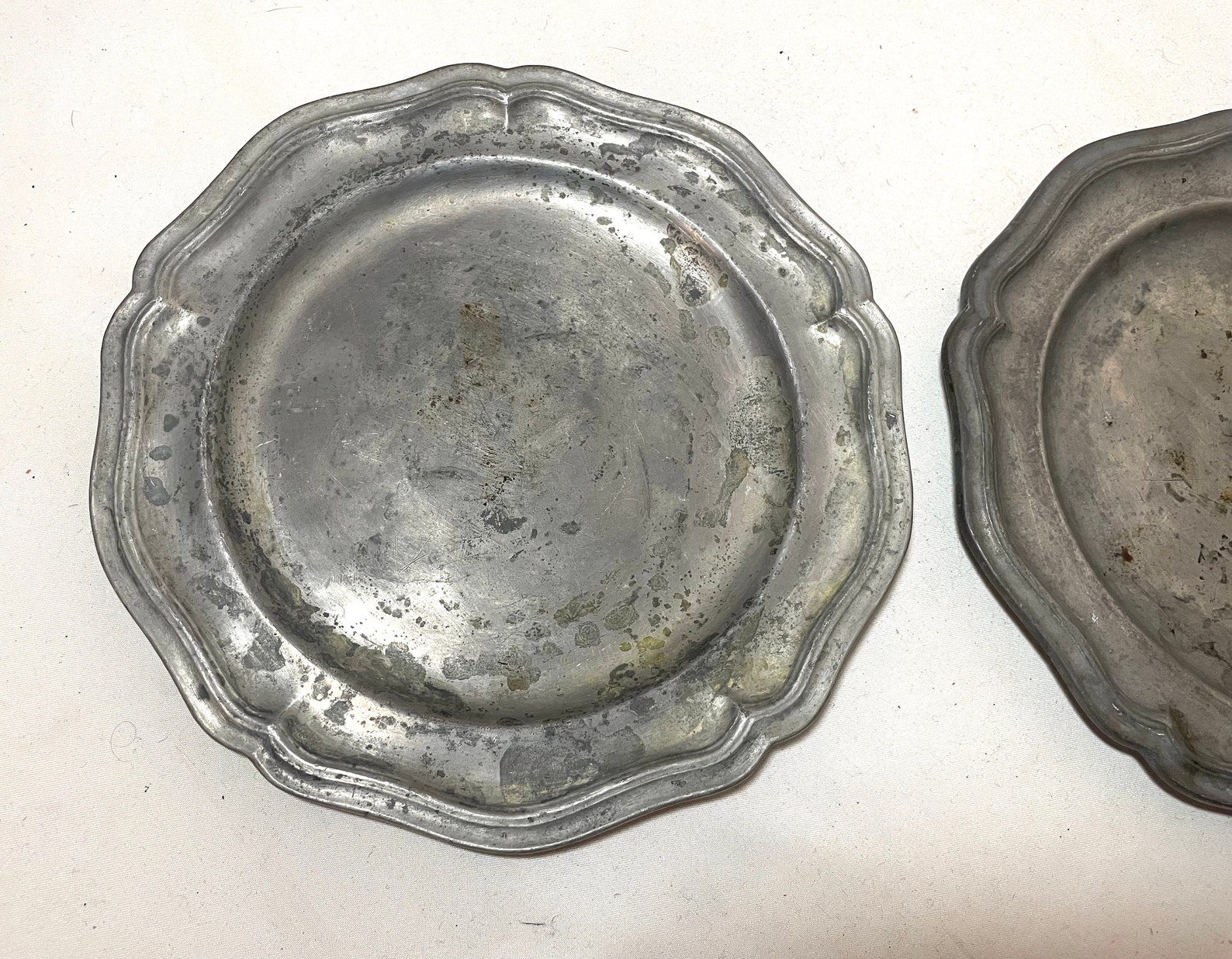 Multi Reed 2 Rare Antique 18th Century Forged Pewter Multi Reed European Dinner ...