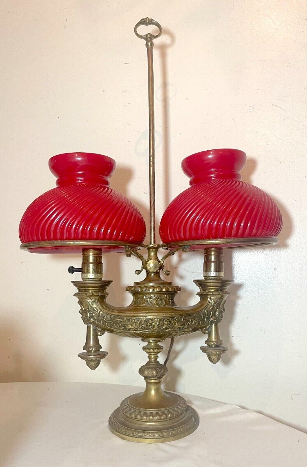 Antique red lamp deals