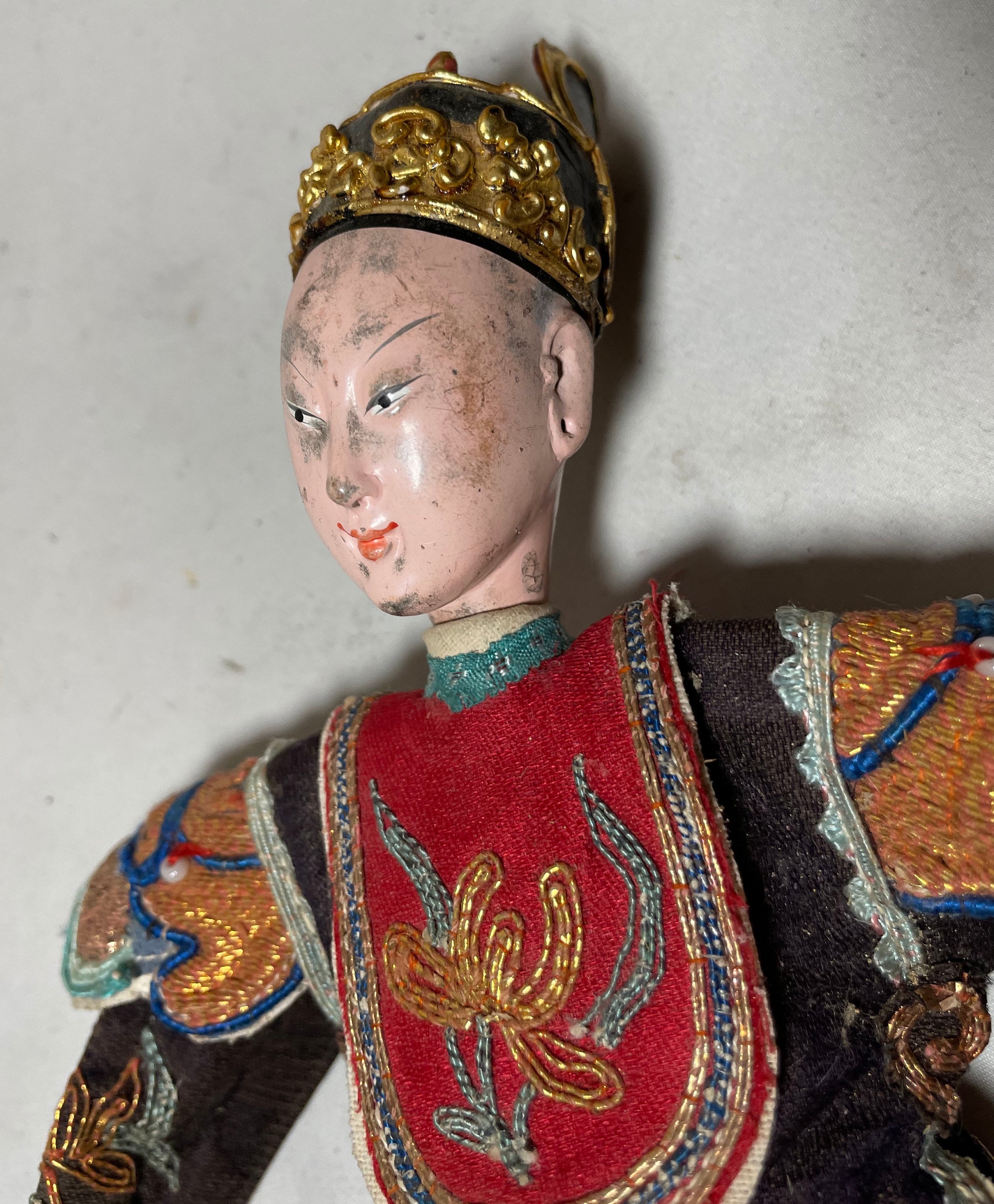 Antique Chinese Handmade Peking Opera Theatre Puppet Chaozhou Doll