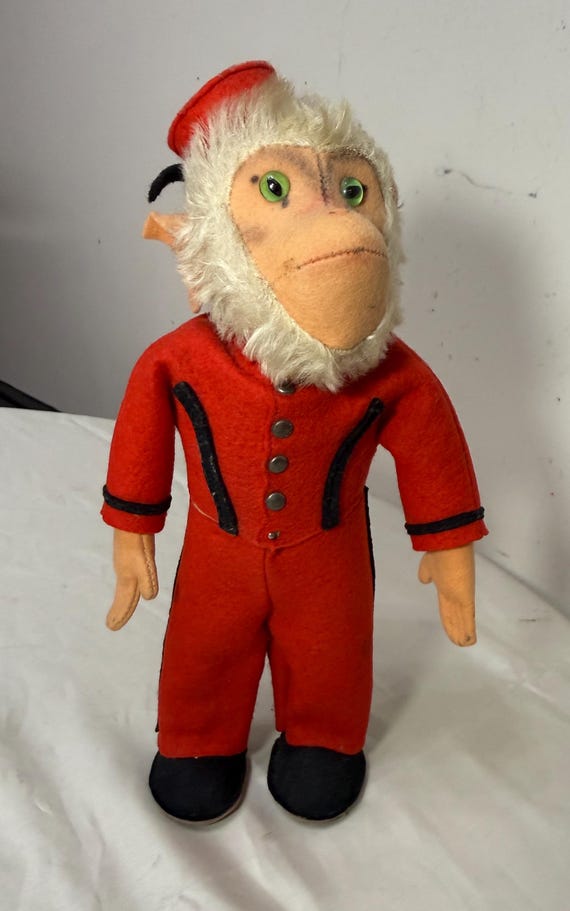 Vintage 1950's Steiff Coco or Cocoli Baboon Bellhop Animal Doll 10