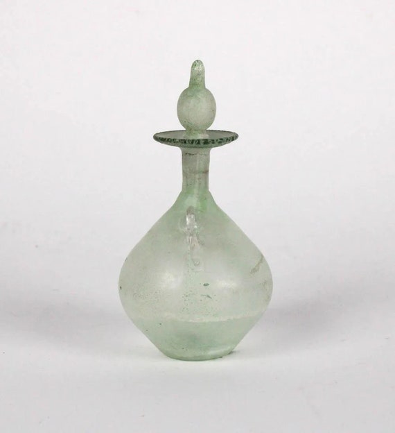 antique hand blown Italian lidded frosted glass p… - image 6