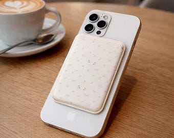 Bow Print Magnetic Card Wallet | PU Leather Holder