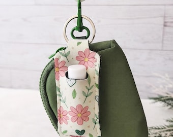 Porte-clés floral pour baume à lèvres, breloque pour sac à main, accessoire de sac