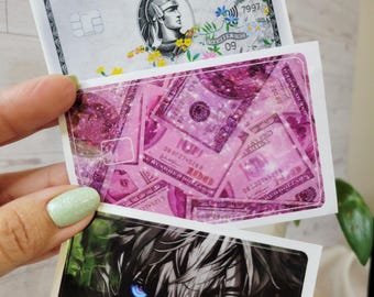 Autocollants décoratifs pour cartes de crédit | Couvertures de cartes d'anime | Motifs amusants pour l'argent | Sticker carte de débit | Emballage protecteur pour carte