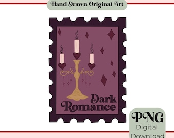 Dark Romance Stamp PNG | Bookish png svg for romance readers