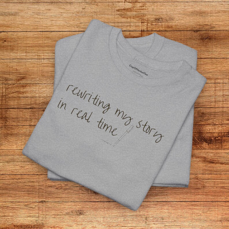 rewriting my story shirt motivational mindset t-shirt for women personal growth gift healing journey tee self improvement shirt Sport Grey