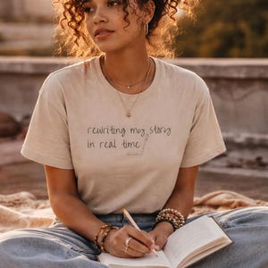 rewriting my story shirt motivational mindset t-shirt for women personal growth gift healing journey tee self improvement shirt image 2