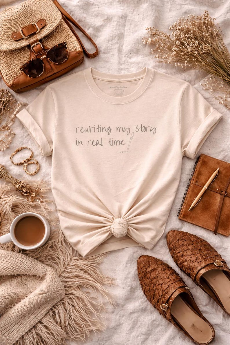 rewriting my story shirt motivational mindset t-shirt for women personal growth gift healing journey tee self improvement shirt image 6