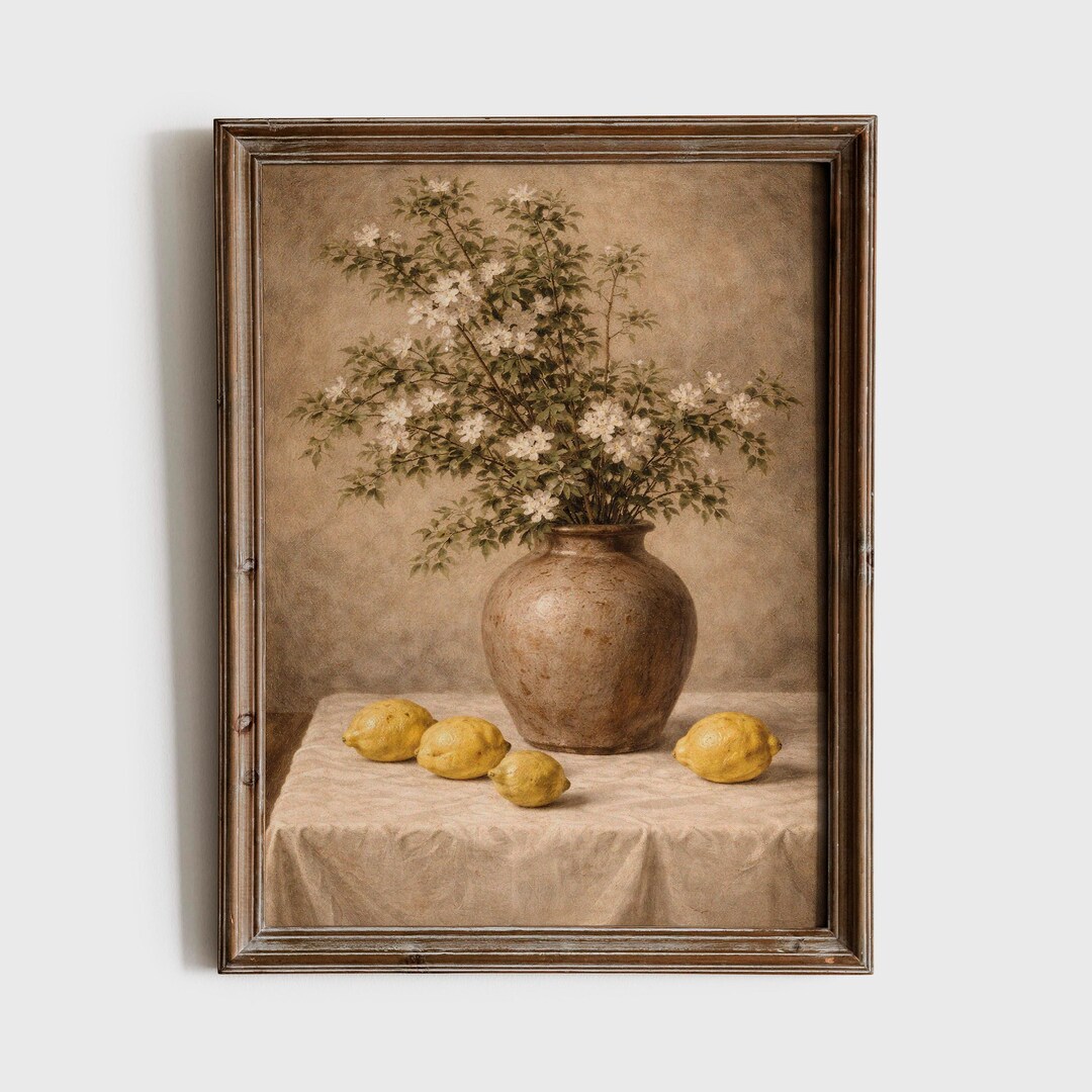 Botanical Still Life Wall Art Printable, Vintage Floral Vase Art ...
