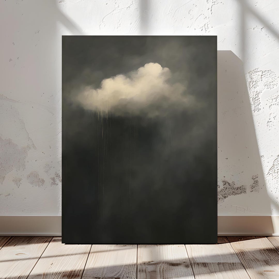 Silent Rainfall – Moody Cloud Wall Art Canvas Print | Vintage Landscape ...