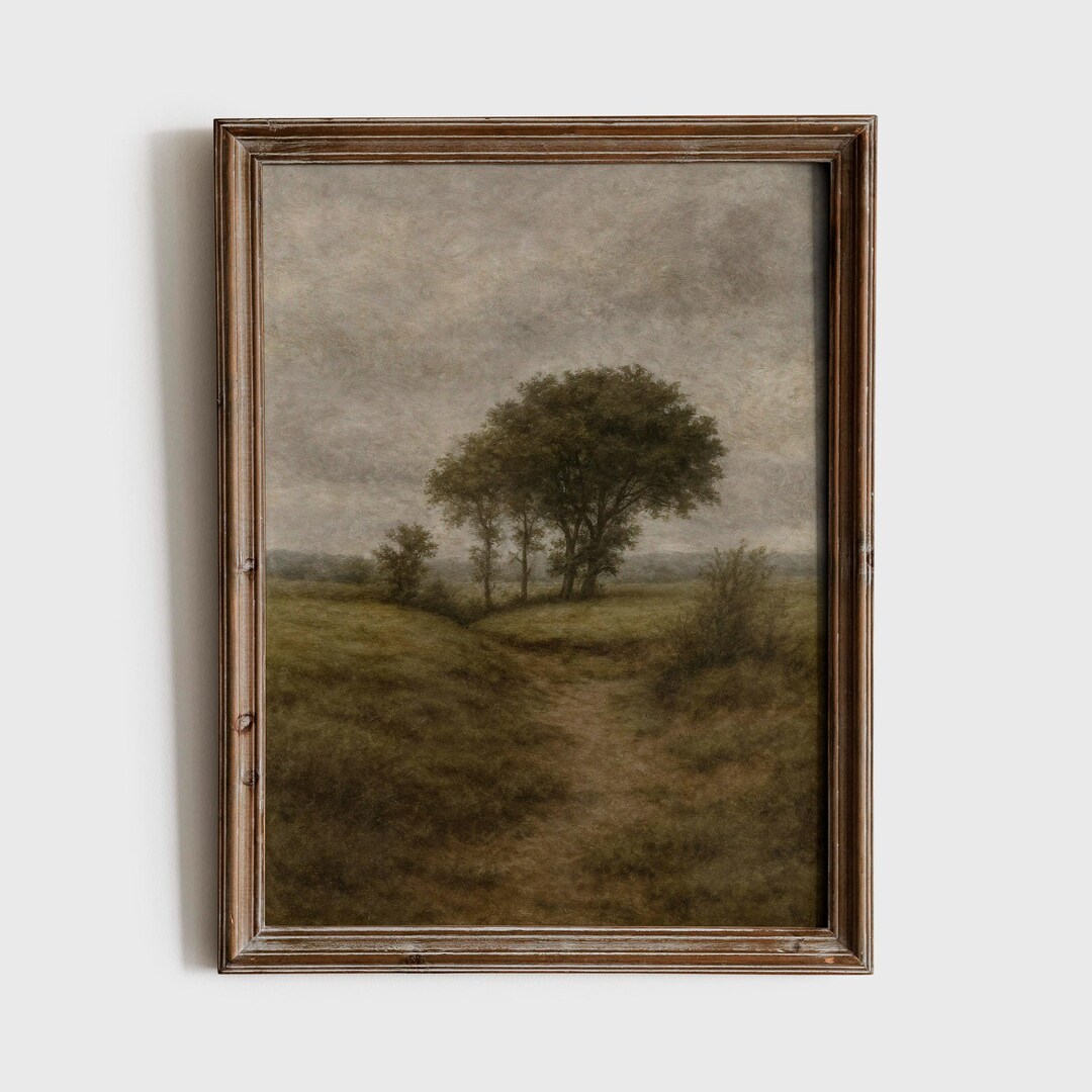 Vintage Moody Landscape Wall Art Printable, Rustic Farmhouse Nature Art ...