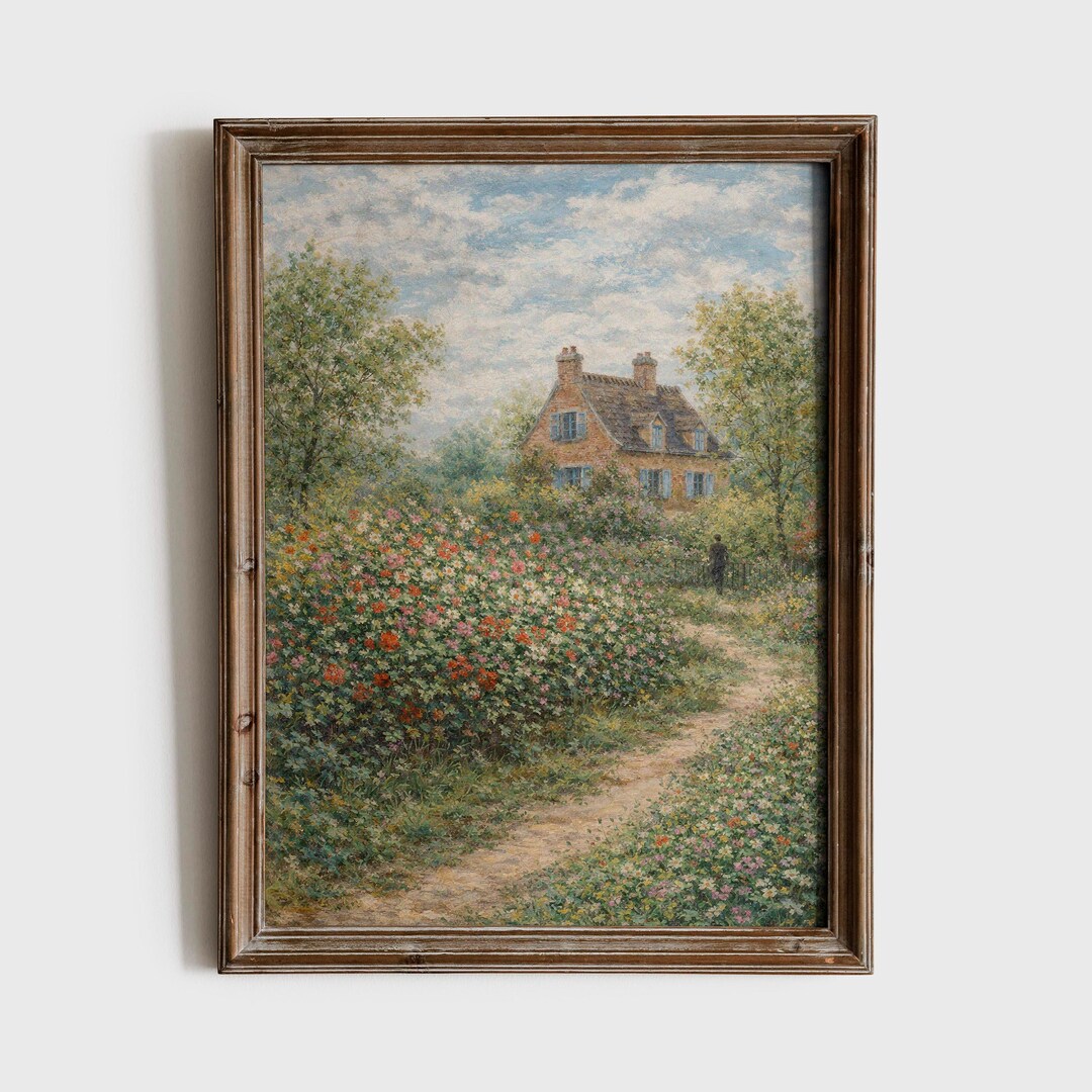 Cottagecore Garden Landscape Wall Art Vintage Botanical Print Rustic ...