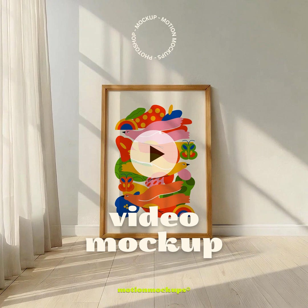 Animated Frame Video Mockup: Minimalist Wood, Natural Shadows (PSD Mp4 ...