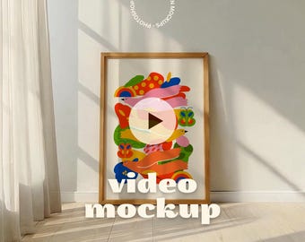 Animiertes Einzelbild Video Mockup: Minimalistisches Holz, natürliche Schatten (PSD mp4)