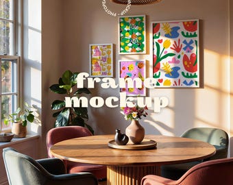 Ensemble de 4 maquettes d'art mural | Maquette de cadre intérieur minimaliste | Cadre pour poster (PSD)