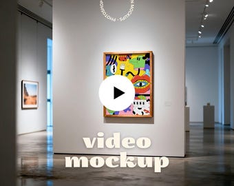 Animated Gallery Wall Art Video Vertical Frame Mockup | 2-Scene Minimalist Video Frame Template (PSD + MP4)