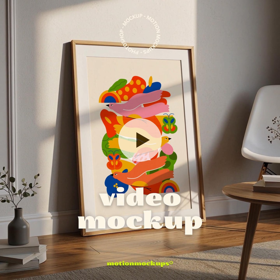 Animated Frame Video Mockup: Minimalist Wood, Natural Shadows (PSD Mp4 ...