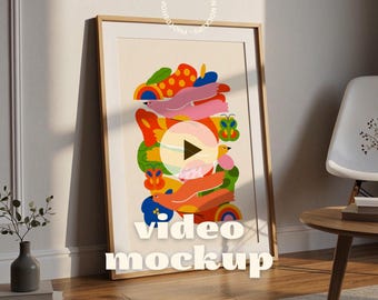 Animiertes Einzelbild Video Mockup: Minimalistisches Holz, natürliche Schatten (PSD mp4)