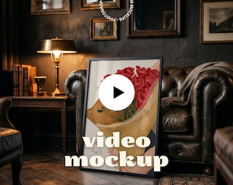 Video Frame Mockup | 3 Scenes Animated Poster Mockup | ISO Ratio Frame Video Mockup | Etsy Listing Video Mockup (PSD + MP4)