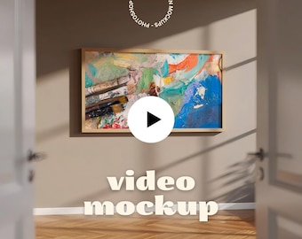 Horizontaler Videorahmen Mockup, Landschaftsrahmen-Modell Video, animiertes PSD-Modell, minimale Ästhetik, Poster-Mockup-Video (PSD .mp4)