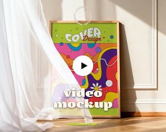 Videomodel met geanimeerde lijst | Verticale poster uit de DIN A-serie | Natuurlijk licht Lifestyle-interieur | Bewerkbare kaderset met 2 scènes (PSD + MP4)