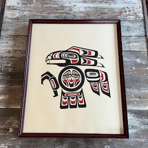 Clarence A. Wells Artist Proof • “Raven” 1974 • Signed Northwest Coast Indigenous Serigraph