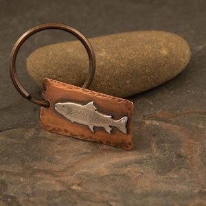 Trout Keychain, Fly fishing Gift, Dad Gift, Personalized gift