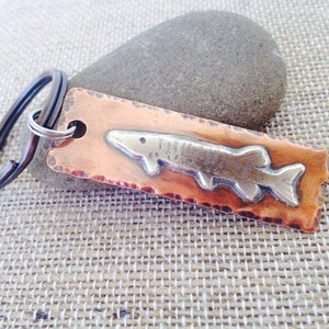 Muskie keychain, fishing gift, Personalized keychain image 1