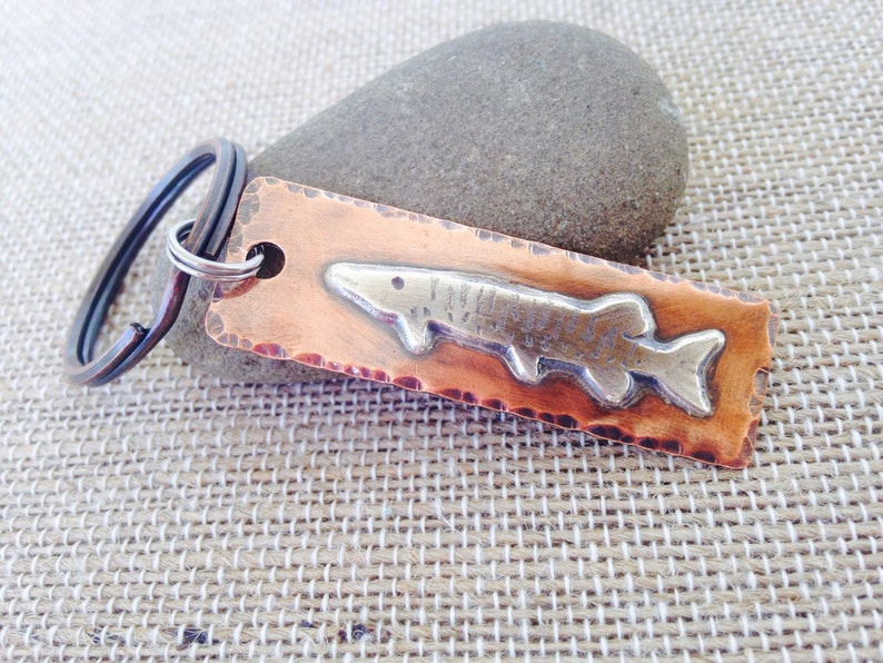 Muskie keychain, fishing gift, Personalized keychain image 1