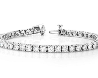 4.6 Carat Lab Diamond Tennis Bracelet, 14K White Gold, VS1