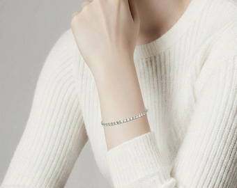 9.2 Carat Lab Diamond Tennis Bracelet, 14K White Gold