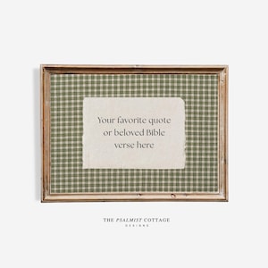 Custom Bible Verse Printable, Green Gingham Scripture Wall Art
