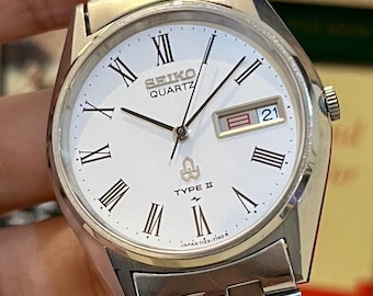 Vintage Seiko QR 3863 7001 White Dial Men Quartz Watch Japan Round