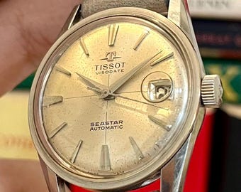 Vintage Tissot Seastar Automatic Watch: Serviced Crosshair Dial Visodate