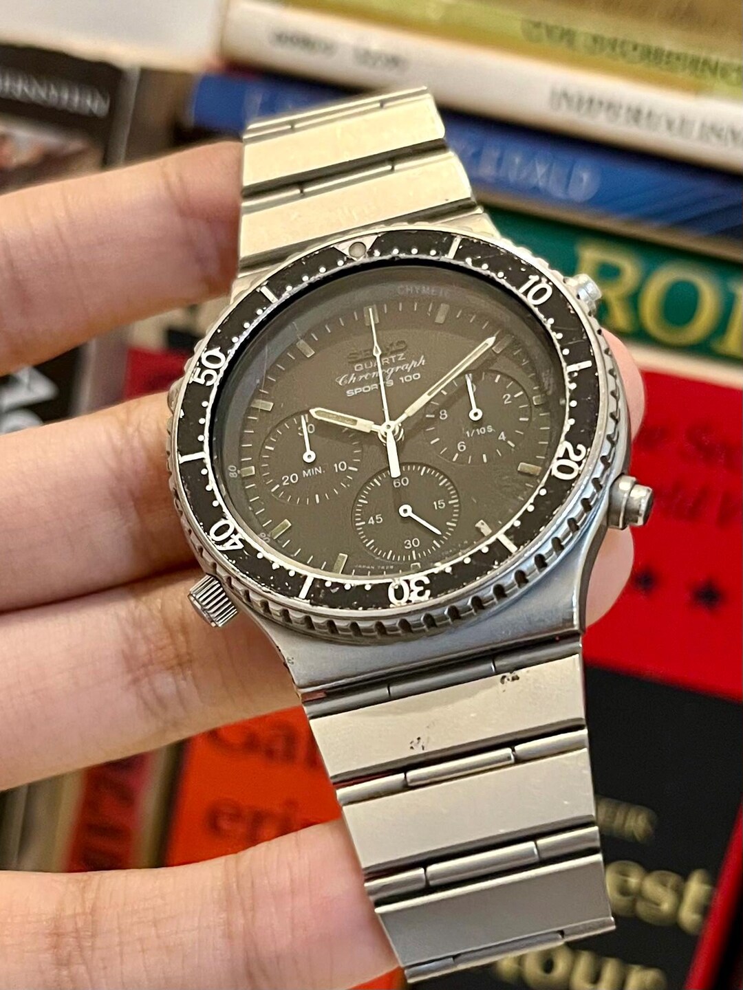 Vintage Seiko 7A28-7049 Quartz Chronograph With Diver Bezel