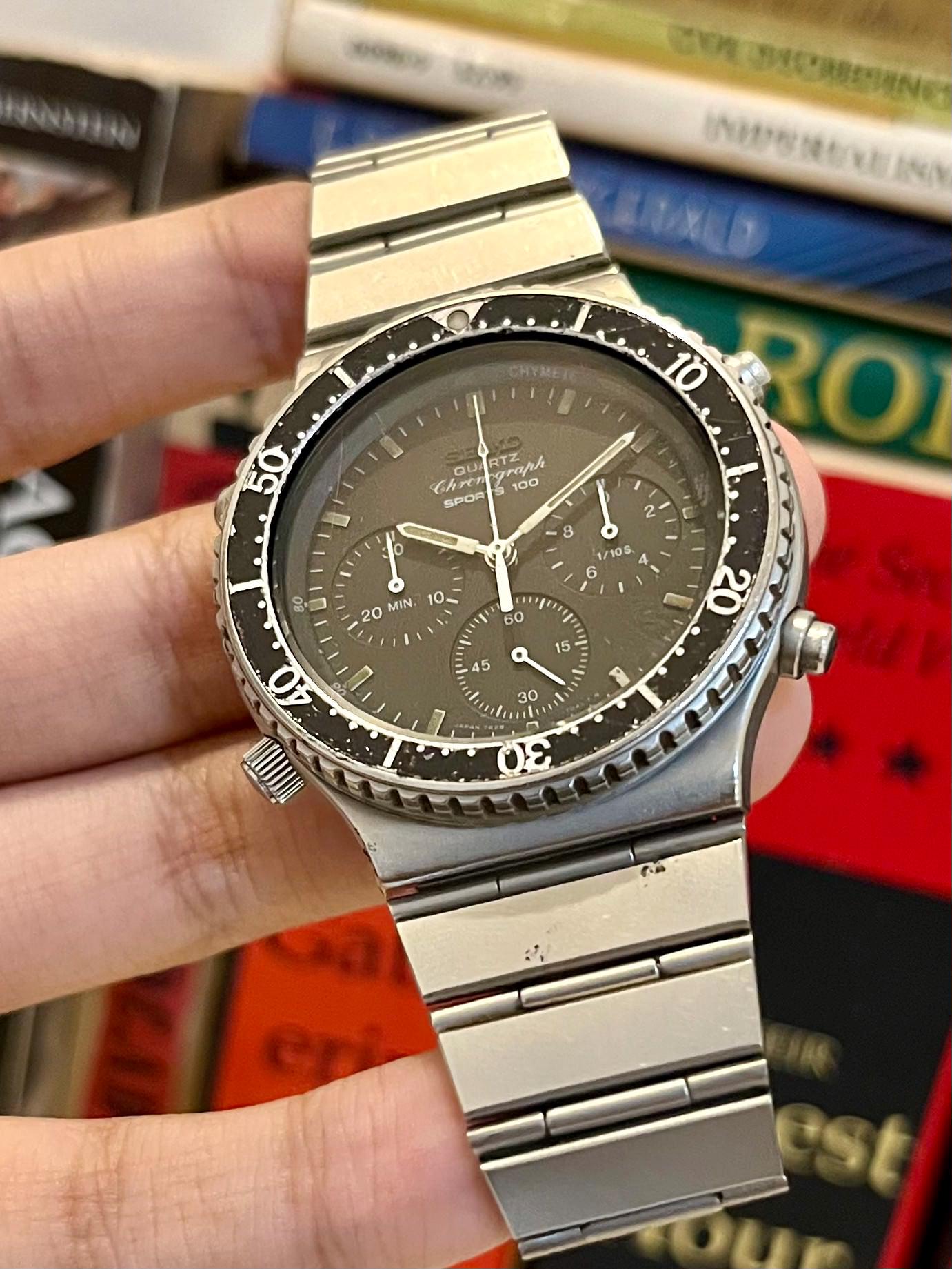 Vintage Seiko 7A28-7049 Quartz Chronograph With Diver Bezel