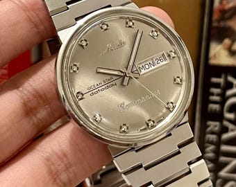 Vintage Mido Ocean Star Datoday Commander Automatic Sunburst Dial Near Mint