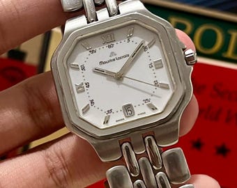 Vintage Maurice Lacroix Calypso Watch Square Case 34x40mm Automatic Stainless Steel Original Bracelet