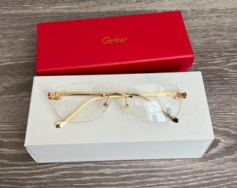 Cartier Panther Gold/Clear EyeGlasses Vintage Unisex
