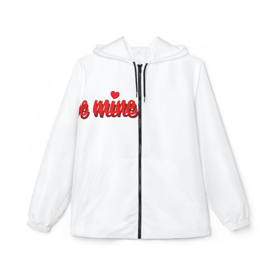 Be Mine Script Heart Windbreaker Jacket | Valentine Love Graphic - Etsy