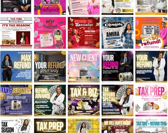 Mega Tax Flyer Bundle, 2026 Tax Season Flyer Bundle, Tax Prep Instagram Bundle, Tax Flyer Template, Big Tax Preparation Bundle, Canva