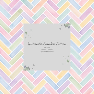 Watercolor Herringbone Seamless Pattern, Pastel Apparel Textile Design (Digital Download)