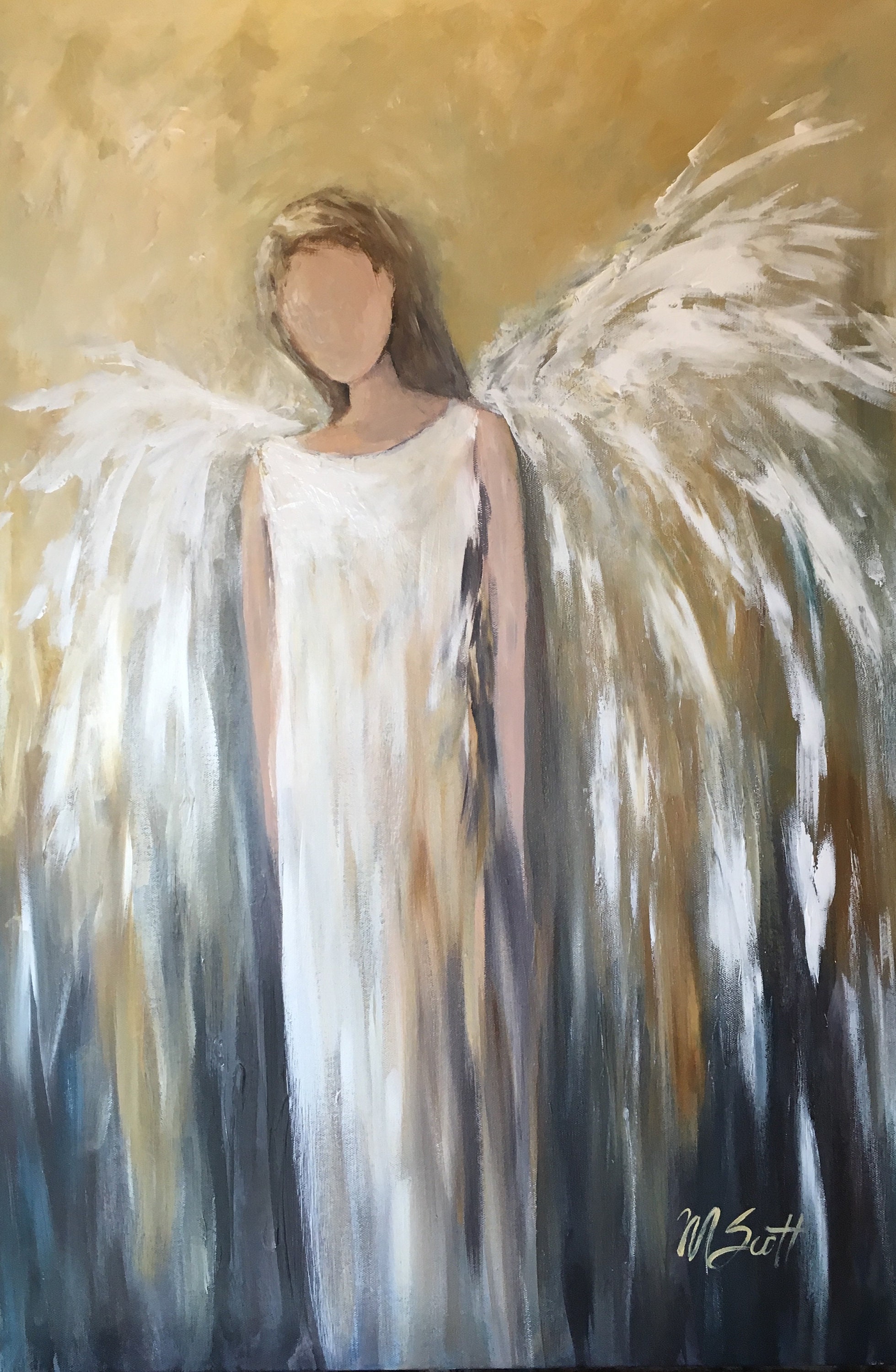 Contemporary Angel Painting Custom Angel Painting Christmas Etsy
