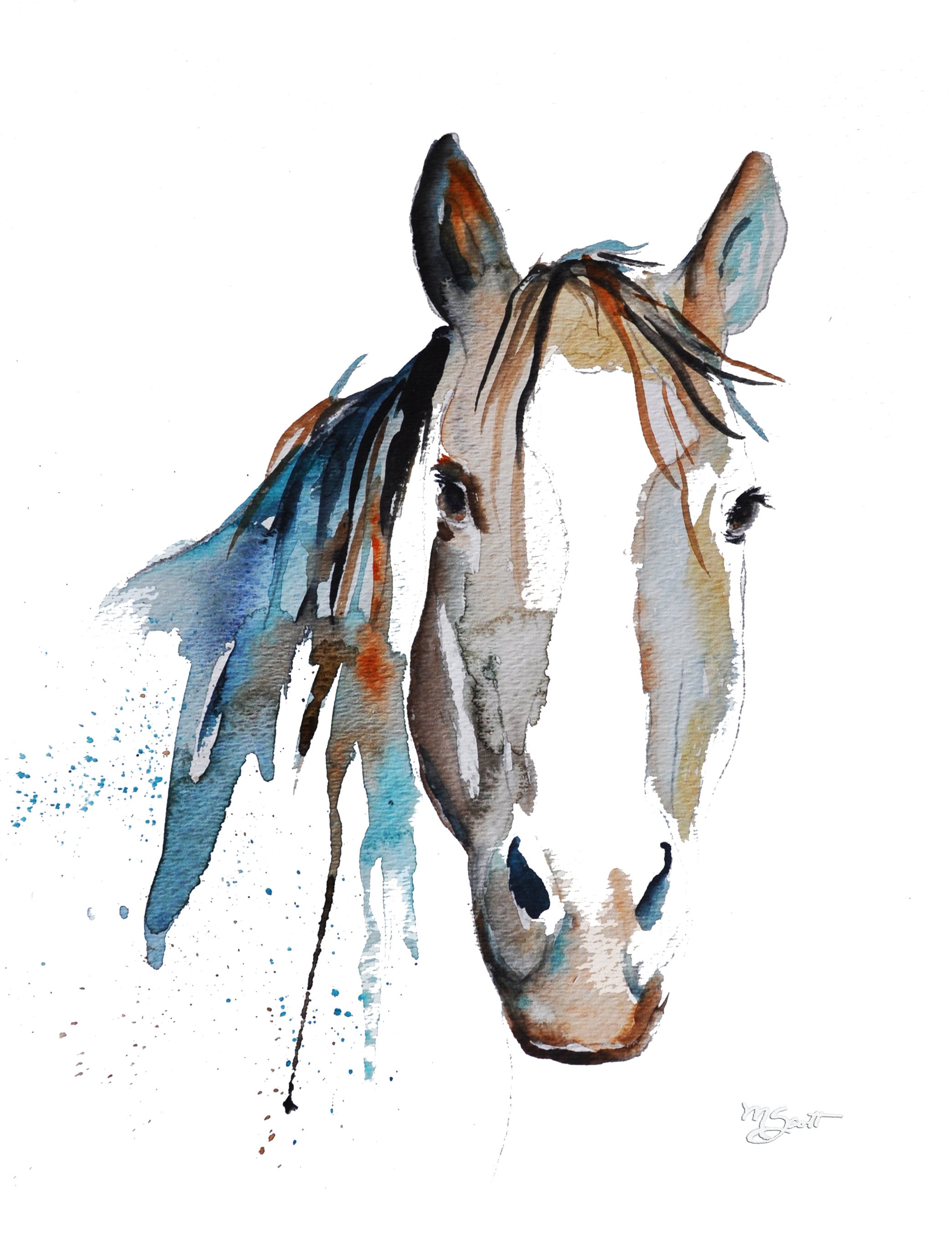 A657 White Abstract Horse Sketch Funky Animal Canvas Wall Art Picture  Prints  Amazoncouk Home  Kitchen