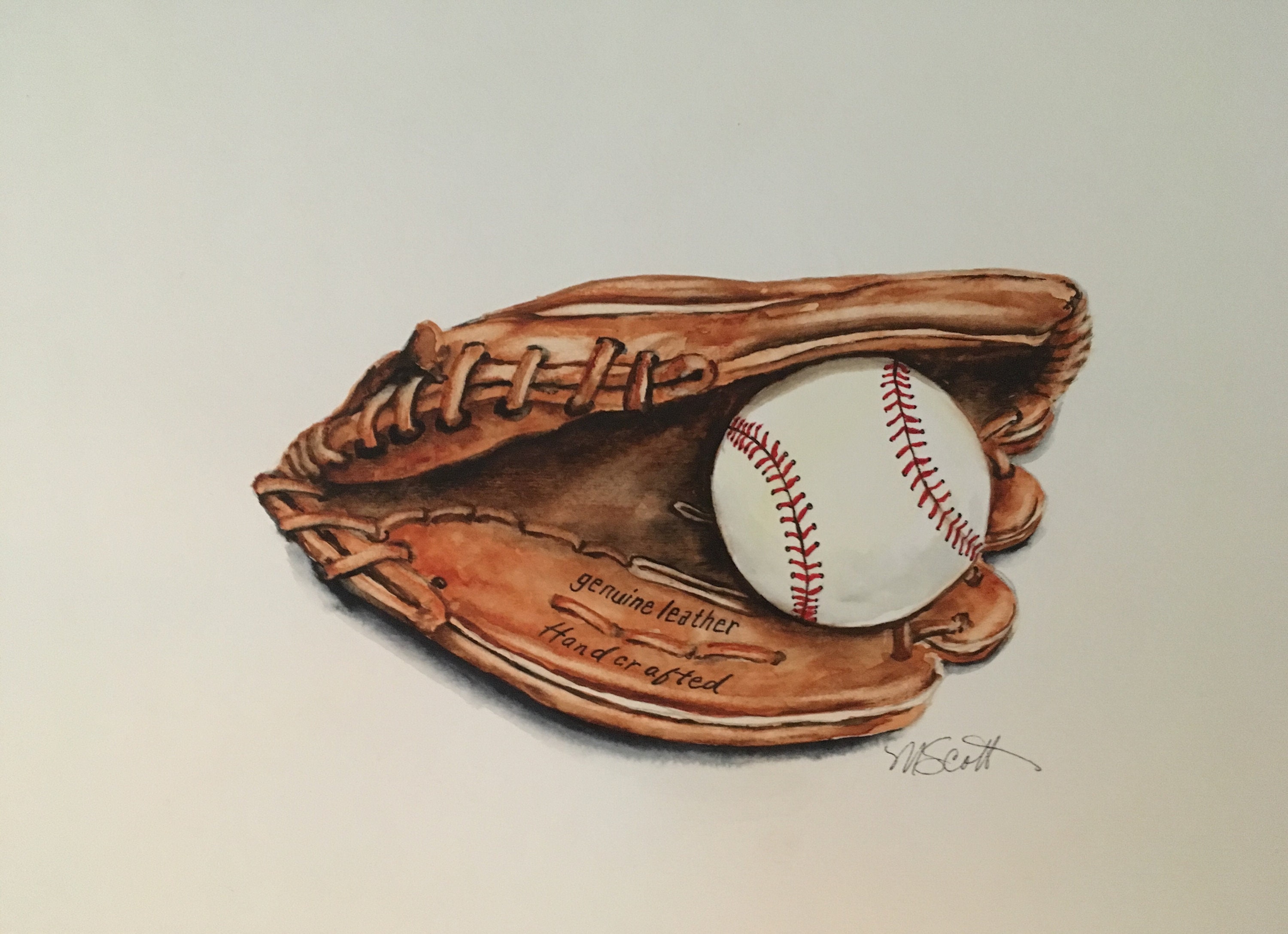 old baseball mit