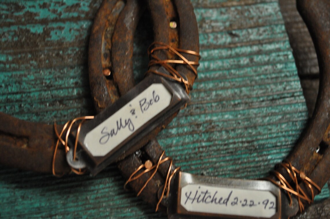 Western Decor Wedding Gift Personalized Cowboy Horseshoe Etsy