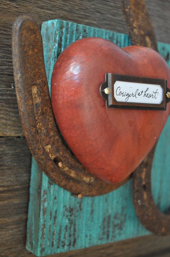 Cowgirl At Heart Rustic Cowboy Horseshoe Great Western Art Cowgirl Gift Or Birhtday Gift For Someone With Western Decor - 