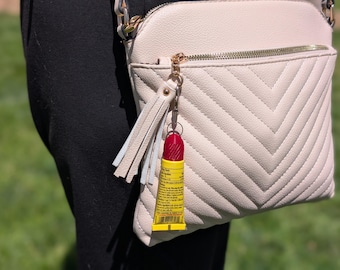 Carmex Tube Cap Keychain 2 Pack - 3D Printed Replacement Twist Caps for Squeeze Tubes, Purse Clip