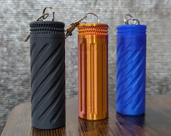 Burt's Bees Lip Balm Holder Keychain – 3D Printed Twist Cap Case, Spiral Flutes