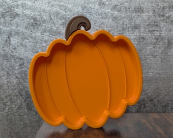 Pumpkin Catch All Tray, 3D Printed Halloween Decor, Fall Entryway Key and Jewelry Dish, Autumn Desk Organizer, Thanksgiving Table Decor